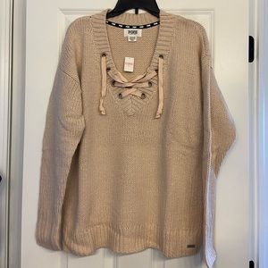 PINK oversized sweater. Size small (fits like a large/XL). NWT. Cream/pink color